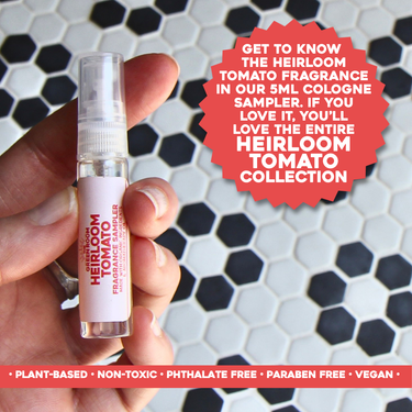 Heirloom Tomato 5ml fragrance sampler, organic cologne handmade by The Green Room in Franklin, TN
