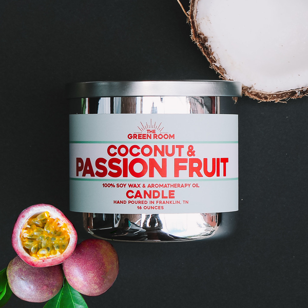 Coconut & Passionfruit Soy Candle - 16 oz | Non-Toxic | The Green Room