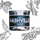 Illustration of the Nashville candle jar with botanical doodles